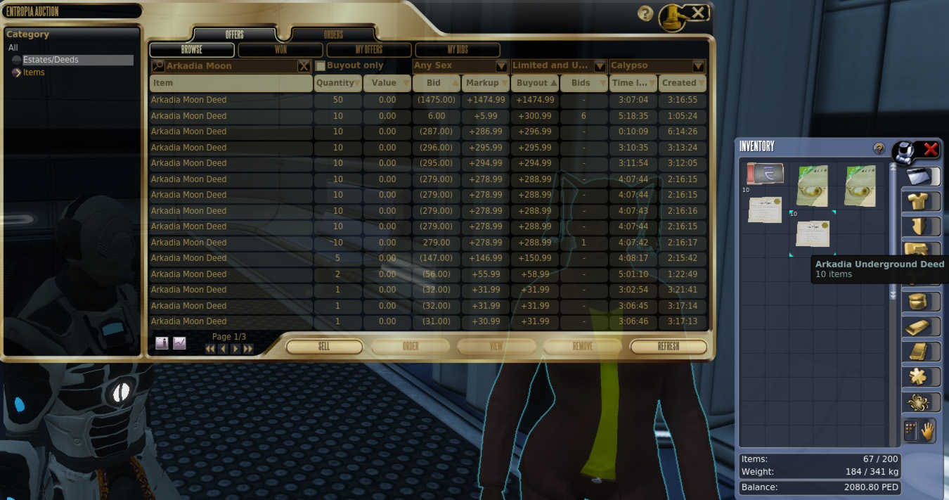 Calypso auction window Calypso auction window