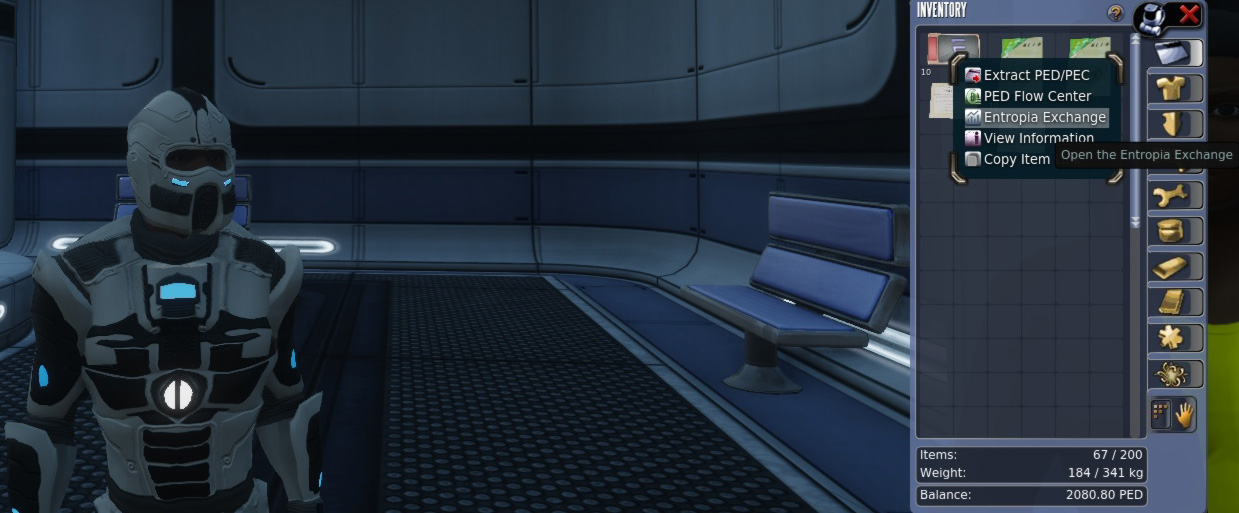 Inventory window Inventory window