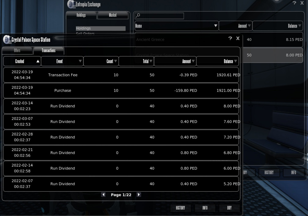 CP Transactions window CP Transactions window