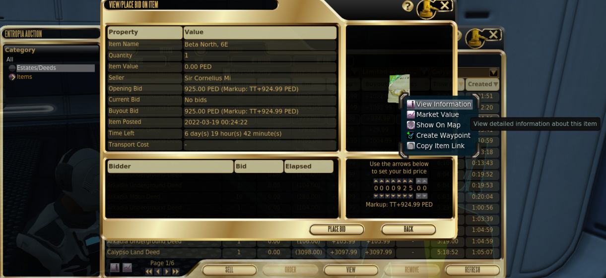 estate detail window