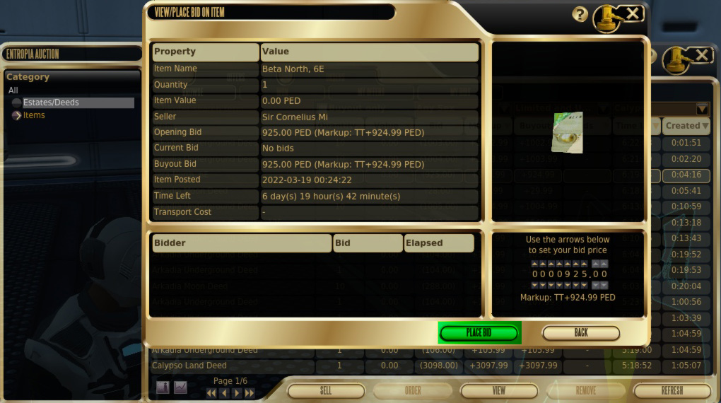 Purchasing deed window