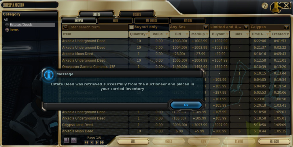 Purchase confirmed window